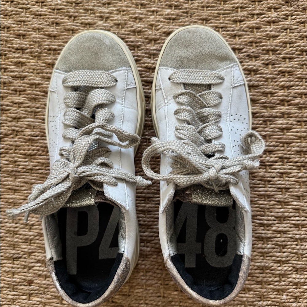 P448 White Leather Sneakers Ladies 36